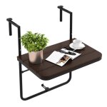 Costway table de balcon suspendue en hips et m�tal pliable avec hauteur r�glable rev�tement antirouille ...