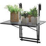 Costway table de balcon suspendue rabattable hauteur réglable sur 5 niveaux anti - rouille noir pour ... Costway table de balcon suspendue rabattable hauteur réglable sur 5 niveaux anti - rouille noir pour ...