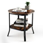 Costway table basse industrielle à 2 niveaux table dappoint ronde avec coussinets de pied réglables pour ... Costway table basse industrielle à 2 niveaux table dappoint ronde avec coussinets de pied réglables pour ...