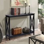 Costway table console table dentree style industriel 100 x 30 x 80 cm avec 1 tagre de rangement pour ...