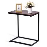 Costway table dappoint / bout de canap� � caf� de salon en forme u - bois mdf et m�tal de style industriel ...