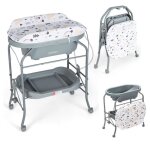 Table à langer bébé avec baignoire pliante 20l 4 en 1 costway - 4 rouestuyau 1m - plateau de rangement ... Table à langer bébé avec baignoire pliante 20l 4 en 1 costway - 4 rouestuyau 1m - plateau de rangement ...