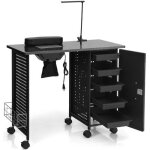 Costway table de manucure professionnelle avec 5 tiroirs amovibles 6 roues lampe casier rglable90 x ...