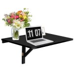 Costway table murale rabattable - plataux pliable 8060 cm (l x l) - meuble foyers pour etudiants appartements ...