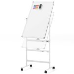 Costway tableau blanc magntique 60 x 90 cm double face rversible effaable  sec 2 hauteur rglable ...