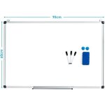 Costway tableau blanc magntique 90x60cm effaable surface avec cadre en aluminium2 aimants 3 stylos ...