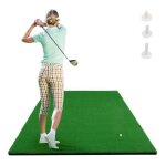 Costway tapis d?entra�nement de golf 15 x 1m avec 2 positions de tee et 3 tees en caoutchouc inclus pour ...