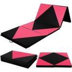 Costway tapis de gymnastique pliable 240 x 120 x 5 cm matelas de fitness portable 4 plis pour fitnessyoga ...