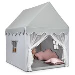 Tente de jeux pour enfants costway - tapis en coton lavable - cadre en bois massif - fenêtres avec rideaux ... Tente de jeux pour enfants costway - tapis en coton lavable - cadre en bois massif - fenêtres avec rideaux ...
