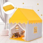 Tente de jeux pour enfants costway - tapis en coton lavable - cadre en bois massif - fenêtres avec rideaux ... Tente de jeux pour enfants costway - tapis en coton lavable - cadre en bois massif - fenêtres avec rideaux ...