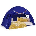 Costway tente de jeux enfant en tissu avec 2 fen�tres et drapeaux bross� lavable en machine pour 3 ans ...