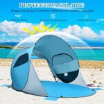 Costway tente de plage pop - up pliable automatique instantan�e 3 - 4 personnes anti uv avec 8 sardines ...