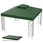 Costway toile de rechange pour pavillon 3m x 3m en polyester toile  double niveau trous de drainage ...