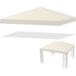 Costway toile de toit de rechange 3 x 3 m protection solaire bche pour tonnelle en polyester pour jardin ...