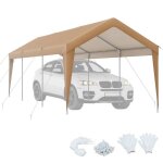 Costway tonnelle barnum 301 x 600 cm toile en pe double couche etanche protection solaire upf50 + cadre ...
