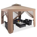 Costway tonnelle barnum jardin 3x3m - 4 parois amovibles - moustiquaire autoportante - polyester anti ... Costway tonnelle barnum jardin 3x3m - 4 parois amovibles - moustiquaire autoportante - polyester anti ...