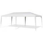 Costway tonnelle de jardin pliant 3 x 6 m - sans bche - tente de rception impermable - dessus recouverte ...