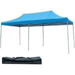 Costway tonnelle de jardin pliante 3 x 3m - sac de transport � roulettes - 3 hauteurs - 6 � 8 personnes ...