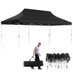 Costway tonnelle de jardin pliante 3x6m - protection solaire upf50 + etanche - sac de transport - 3 hauteur ...