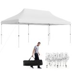 Costway tonnelle de jardin pliante 3x6m - protection solaire upf50 + etanche - sac de transport - 3 hauteur ...
