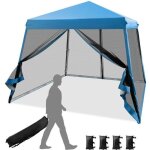 Costway tonnelle barnum pliant instantan 3x3 m - parois latrales en maille - jambes inclines - sac ...