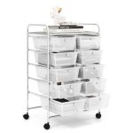 Costway tour de rangement à roulettes - 10 tiroirs amovibles 655 x 37 x 87 cm format a4 et et lettre ... Costway tour de rangement à roulettes - 10 tiroirs amovibles 655 x 37 x 87 cm format a4 et et lettre ...