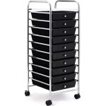 Costway tour de rangement roulettes - 10 tiroirs 325 x 37 x 86 cm format a4 et lettre de couleur noir ...
