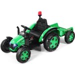 Costway tracteur electrique 12v 7ah - tlcommande 2. 4g 3 - 8 km / hremorque dtachable mp3 port usb ...