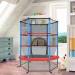 Costway trampoline enfants avec filet de s�curit� �165�191h cm - porte zip�e - couvre - ressorts - 6 ...