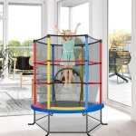 Costway trampoline enfants avec filet de sécurité Ø165×191h cm - porte zipée - couvre - ressorts - 6 ... Costway trampoline enfants avec filet de sécurité Ø165×191h cm - porte zipée - couvre - ressorts - 6 ...