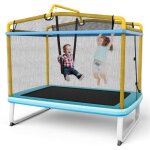 Costway trampoline pour enfants rectangulaire 190 x 124 cm 3 en 1 avec balançoirebarre horizontalefilet ... Costway trampoline pour enfants rectangulaire 190 x 124 cm 3 en 1 avec balançoirebarre horizontalefilet ...