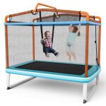 Costway trampoline pour enfants rectangulaire 190 x 124 cm 3 en 1 avec balançoirebarre horizontalefilet ... Costway trampoline pour enfants rectangulaire 190 x 124 cm 3 en 1 avec balançoirebarre horizontalefilet ...