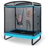 Costway trampoline pour enfants rectangulaire 190x122cm 3 en 1 avec balançoirebarre horizontale - 40 ... Costway trampoline pour enfants rectangulaire 190x122cm 3 en 1 avec balançoirebarre horizontale - 40 ...