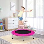 Costway trampoline de fitness pliable enfant 955cm charge max 150kg avec 32 ressorts avec boucle housse ...