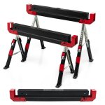 Costway tréteaux pliants paire - charge 1180kg - 615 - 827cm - fentes de support latérales - hauteur ... Costway tréteaux pliants paire - charge 1180kg - 615 - 827cm - fentes de support latérales - hauteur ...