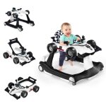Costway trotteur bb musical pliable 4 en 1 apparence de voiture pousseur hauteur et vitesse rglables ...