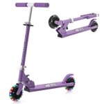 Costway trottinette enfant pliable 2 roues clignotantes automatiques hauteur rglable poigne tpr alliage ...