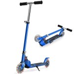 Costway trottinette enfant pliable 2 roues led clignotantes hauteur ajustable charge max 70kg enfant ...