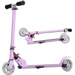 Costway trottinette enfant pliable 2 roues led clignotantes hauteur ajustable charge max 70kg enfant ...