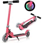 Trottinette pliable enfant 4  13 ans costway - 2 roues pu led clignotantes - 3 hauteurs ajustables - ...