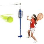 Jeu de balle swingball mobile mains libres costway - hauteur r�glable 124 - 139cm - balle 2 raquettes ...
