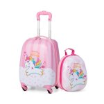 Costway valise 16?? + sac à dos 12?? bagage à roulettes en rose pour enfants trolley à roulettes avec ... Costway valise 16?? + sac à dos 12?? bagage à roulettes en rose pour enfants trolley à roulettes avec ...