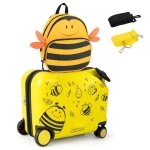 Costway valise enfants à roulettes 18? avec sac à dos 12? roues coque imperméable poignée rétractable ... Costway valise enfants à roulettes 18? avec sac à dos 12? roues coque imperméable poignée rétractable ...