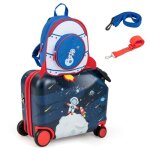 Costway valise enfants  roulettes 18? avec sac  dos 12? roues coque impermable poigne rtractable ...