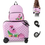 Costway valise enfants  roulettes 18? avec sac  dos 12? roues coque impermable poigne rtractable ...