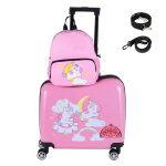 Costway valise enfants � roulettes 18? - sac � dos 12? avec roues imperm�able corde pour tirer et sangle ...