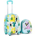 Costway valise enfant à roulettes bagage pour enfant 16?? + sac à dos 12?? en motif flamant pour enfant ... Costway valise enfant à roulettes bagage pour enfant 16?? + sac à dos 12?? en motif flamant pour enfant ...