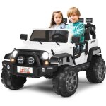 Costway voiture 4x4 lectrique 12v pour enfants 3 + ans 2 places tlcommande 2. 4g lumires led et musiquebla ...