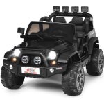 Costway voiture 4x4 lectrique 12v pour enfants 3 + ans 2 places tlcommande 2. 4g lumires led et musiquenoi ...