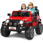 Costway voiture 4x4 lectrique 12v pour enfants 3 + ans 2 places tlcommande 2. 4g lumires led et musique ...